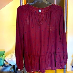 Sheer long sleeve top